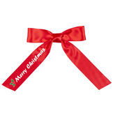 3' to 4' Merry Christmas Bow with Tails - red satin bow with graphics image number 0