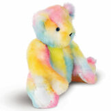 20" True Colors United Rainbow Bear - Side view of rainbow color bear with white paw pads image number 2