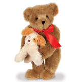 15" Puppy Love Bear - 15" Standing Bear wearing a red satin bow and comes with plush puppy image number 2