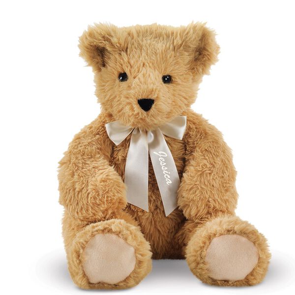 20" World's Softest Bear with Rose Bouquet - 20" seated Golden brown bear