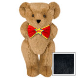 15" "Happy Birthday" Bow Tie Bear - Standing jointed bear dressed in red bow tie with yellow trim; "Happy Birthday" is embroidered on Star center - Black image number 3