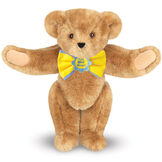 15" "Get Well" Bow Tie Bear - Standing jointed bear dressed in yellow bow tie with blue trim; "Get Well Soon" is embroidered on floral center - Honey brown fur image number 0