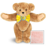 15" "Get Well" Bow Tie Bear - Standing jointed bear dressed in yellow bow tie with blue trim; "Get Well Soon" is embroidered on floral center - Pink image number 5
