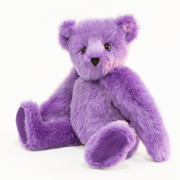 15" Special Edition Spark Kindness Classic Bear - Seated jointed purple bear with purple paw pads and brown eyes. image number 1