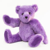 15" Special Edition Spark Kindness Classic Bear - Seated jointed purple bear with purple paw pads and brown eyes. Bear is waving image number 0
