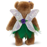 15" Fairy Bear - Back view of standing jointed bear in a green fairy outfit with wings - honey fur image number 2