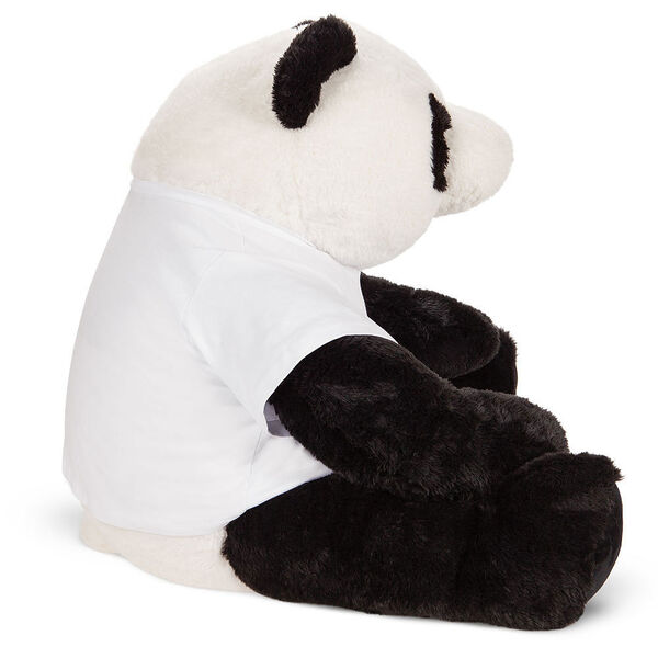 3 1/2' Gentle Giant I Heart You T-Shirt Panda - Side view of seated black and white panda with white t-shirt image number 3