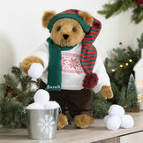 15" Special Edition Snow Day Bear - Seated jointed bear with in Nordic outfit on a Collector's fireplace mantle image number 0
