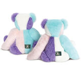 15" Cotton Candy Patchwork Bear  - back view of 2 patchwork bears made with white, purple, pink and blue furs image number 1