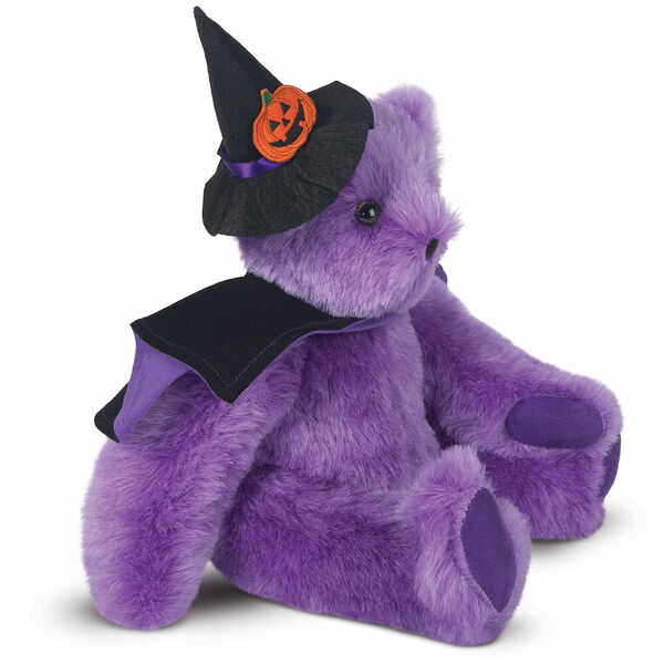 15" Classic Witch Bear - side view of 15" purple witch stuffed teddy bear